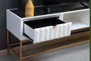 Pan Home Leyton Tv Unit Upto 60 Inches - White and Gold