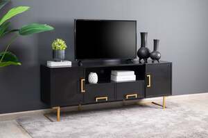 Pan Home Blackscot Tv Unit Upto 60 Inches - Black and Gold