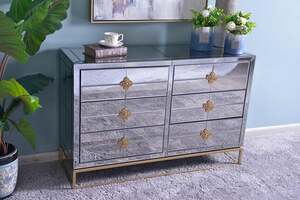 Pan Home Goldspool Storage Cabinet With 6 Drawer - Gold