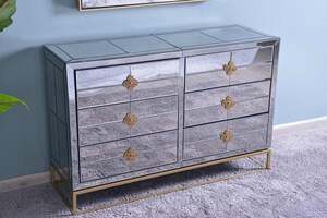 Pan Home Goldspool Storage Cabinet With 6 Drawer - Gold