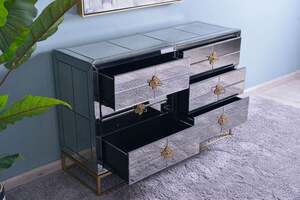 Pan Home Goldspool Storage Cabinet With 6 Drawer - Gold