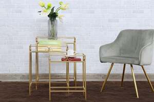 Pan Home Explority Nest Of Table Set Of 3 - Gold