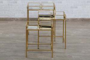 Pan Home Explority Nest Of Table Set Of 3 - Gold