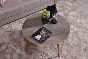 Pan Home Marnus Coffee Table Round - Grey and Natural
