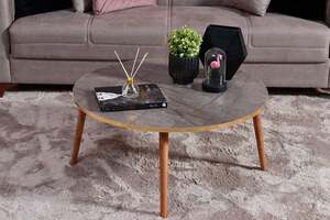 Pan Home Marnus Coffee Table Round - Grey and Natural