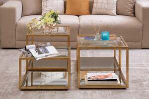 Pan Home Campania Coffee Table Set Of 4 - Gold