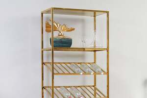 Pan Home Multiglass 6-tier Shelving Unit - Gold