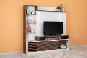 Pan Home Greyton Entertainment Unit Upto 43 Inch - White and Brown