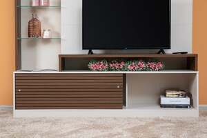Pan Home Greyton Entertainment Unit Upto 43 Inch - White and Brown