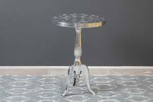 Pan Home Terza Accent Table Round - Silver