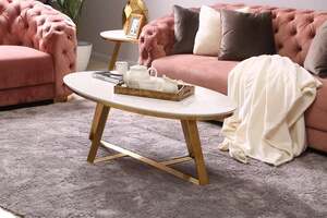 Pan Home Flextech Coffee Table Round - White and Gold