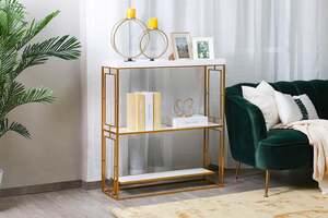 Pan Home Cameo Shelving Unit - White and Gold