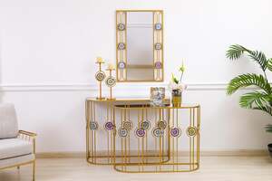 Pan Home Nekizia Console With Mirror Set Of 3 - Multi Color