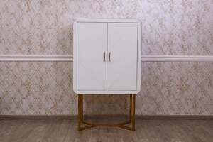 Pan Home Kitopi 2-door Storage Cabinet - White and Gold