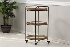 Pan Home Sparland 3-tier Serving Trolley Round - Natural