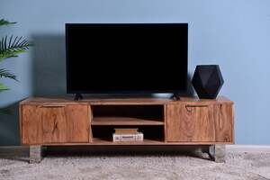 Pan Home Greenbelt Tv Unit Upto 65 Inch Solid Wood - Natural
