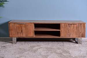 Pan Home Greenbelt Tv Unit Upto 65 Inch Solid Wood - Natural