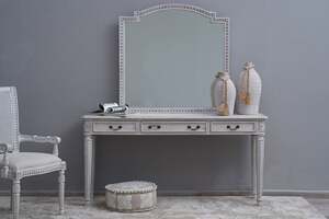 Pan Home New Paris Console With Mirror Solid Wood - White