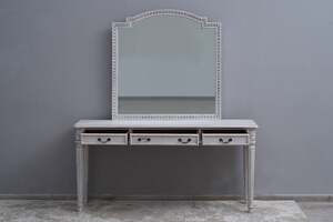 Pan Home New Paris Console With Mirror Solid Wood - White