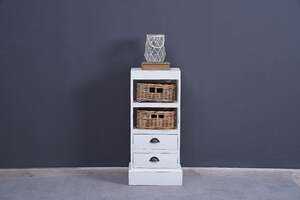 Pan Home Asiatic Storage Cabinet Solid Wood - White and Natural