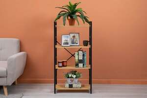 Pan Home Karmer Shelving Unit 4 Tier - Natural and Black