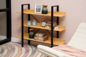 Pan Home Karmer Shelving Unit 3 Tier - Natural and Black