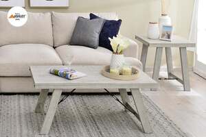 Pan Home Carynhurst Coffee Table and 2 End Table Set Solid Wood - White