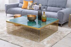 Pan Home Bonaparte Coffee Table Marble - Green and Gold