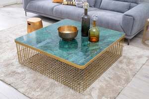 Pan Home Bonaparte Coffee Table Marble - Green and Gold