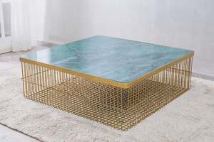 Pan Home Bonaparte Coffee Table Marble - Green and Gold