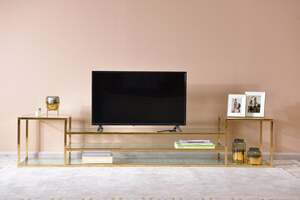 Pan Home Wendix Tv Unit Upto 55 Inches - White and Gold
