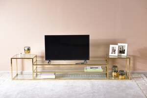 Pan Home Wendix Tv Unit Upto 55 Inches - White and Gold