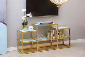 Pan Home Toles Tv Unit Upto 32 Inches - White and Gold