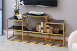 Pan Home Toles Tv Unit Upto 32 Inches - Black and Gold