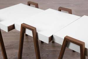 Pan Home Buxton Nest Of Tables Set Of 3 - White and Brown