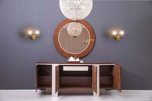 Pan Home Lancaster Sideboard With Mirror - Brown