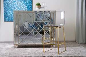 Pan Home Parlin Bar Chair - Clear and Gold