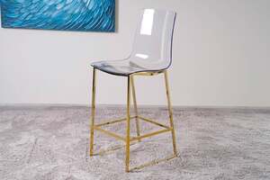 Pan Home Parlin Bar Chair - Clear and Gold