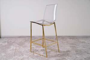 Pan Home Parlin Bar Chair - Clear and Gold