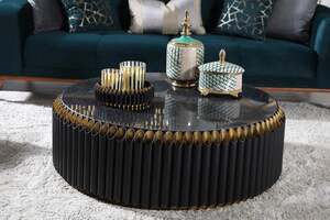Pan Home Gregorian Coffee Table Marble - Black and Gold
