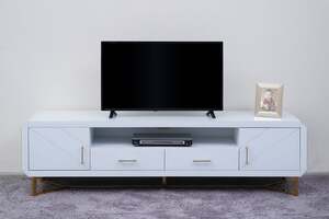 Pan Home Kitopi Tv Unit Upto 82 Inches - White and Gold