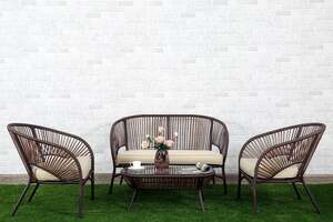 Pan Home Edgester Garden Sofa Set (2+1+1+c.t)