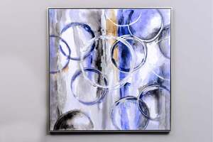 Pan Home Circle Hand Painted Abstract Canvas Multi 103x5x103cm