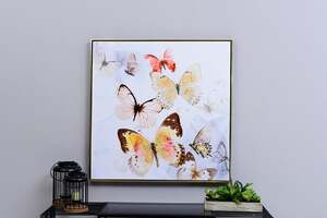 Pan Home Butterflies Framed Canvas Art Multi 83x5x83cm