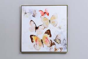 Pan Home Butterflies Framed Canvas Art Multi 83x5x83cm