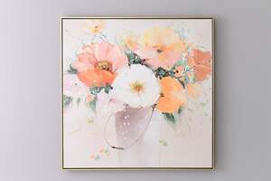 Pan Home Flower-vase Hand Painted Canvas Multi 82x4x82cm