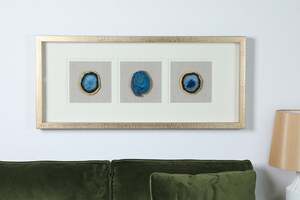 Pan Home Crissal 3 Shadow Box 40x90cm-blue and Gold