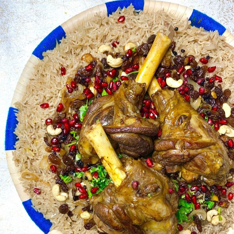 Lamb Shank With Rice